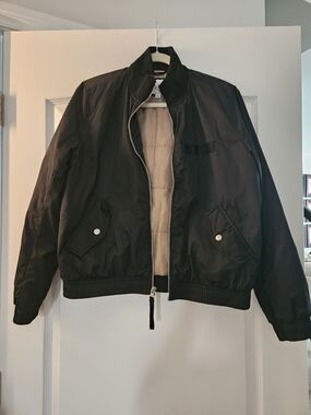 GAP Black Bomber Jacket with Tan Lining
